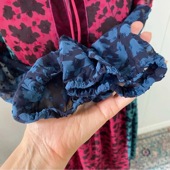 Matilda Jane A Little Party Dress Swiss Dot Color Block Long Sleeve Dress Size S - Picture 10 of 16